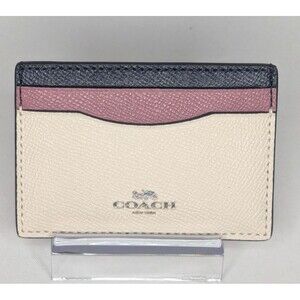 Coach Slim Flat Leather Card Case Wallet - Colorblock Chalk Multi 2979, NWT